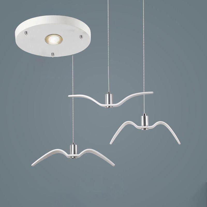Pendant Light Resin LED 40.0 cm Black Dining Room Bird Ceiling Hanging Lamp Adjustable Cable Modern Scandinavian | Thomler