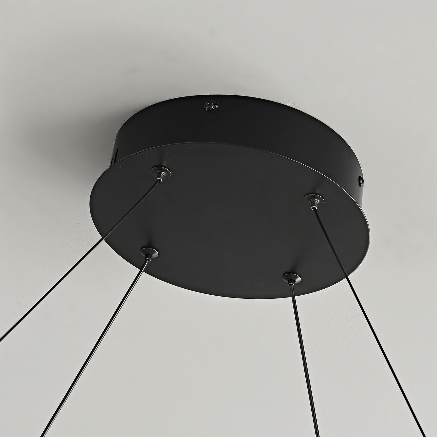Chandelier Metal Double Ring 23.6 in LED Dining Room Modern Ceiling Light Fixture Adjustable Hanging | Thomler
