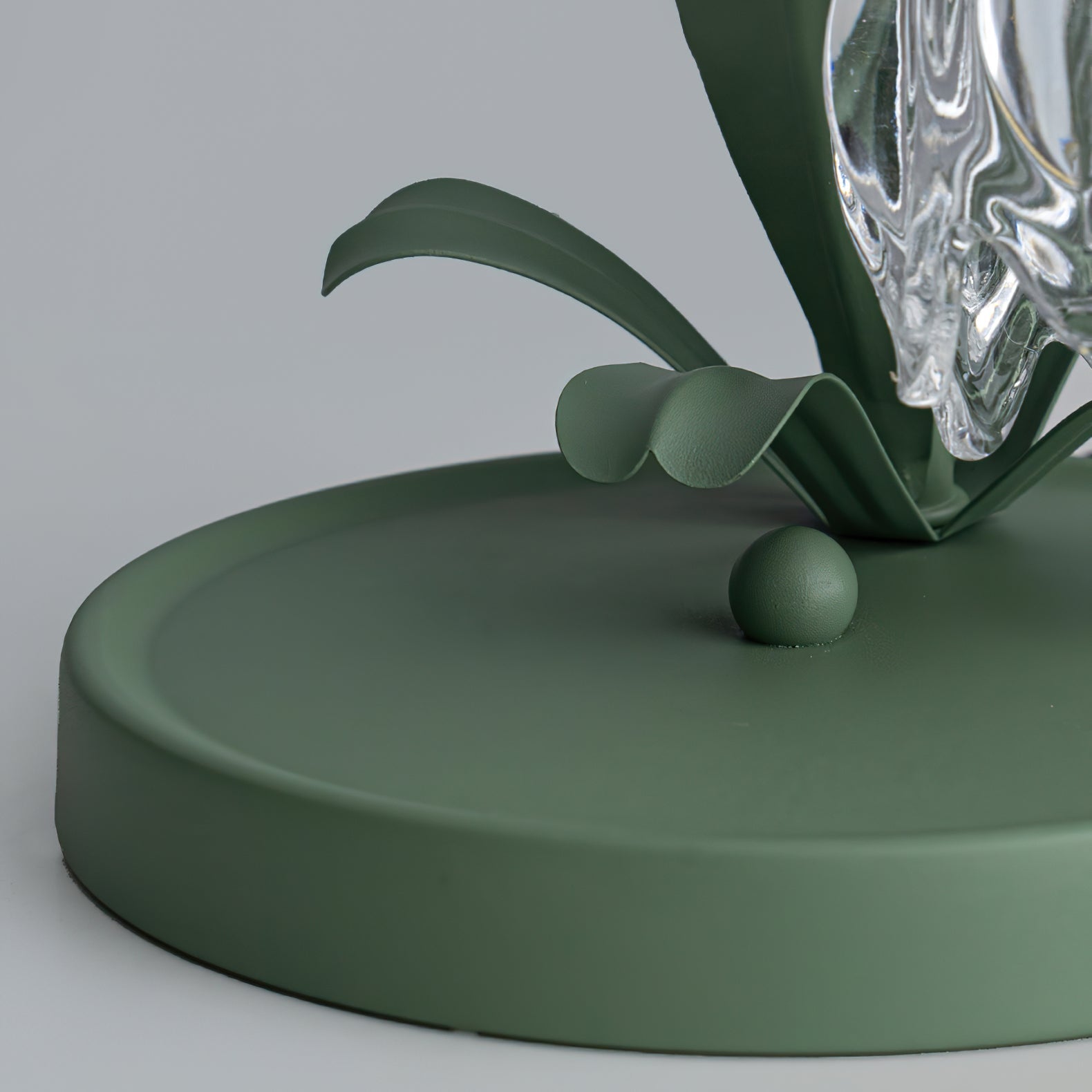 Table Lamp Glass Flower 7 in Decorative Green Indoor Bedroom Living Room Accent Lighting | Thomler