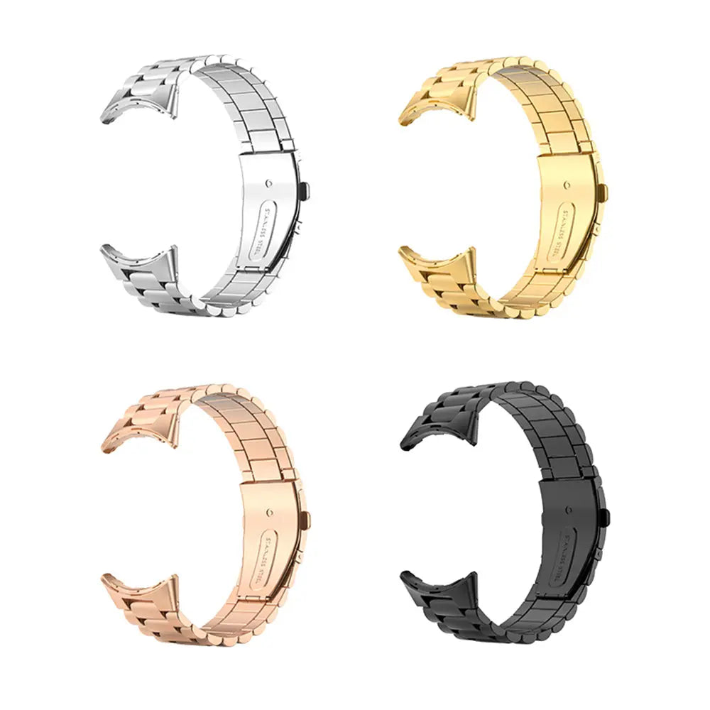 Steel Bracelet-Style Band for Google Pixel Watch & Pixel Watch 2 – Secure Link Design – Compatible with 41mm Case – 8 Finishes – Clasp | Thomler