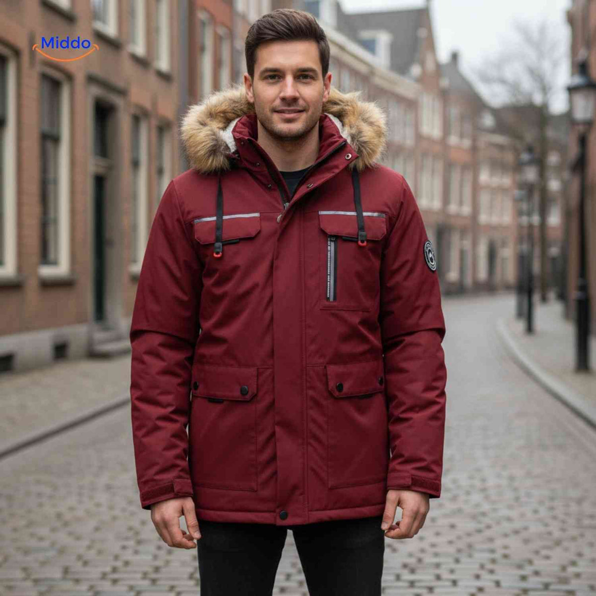 Men's Hooded All-Weather Jacket – Water-Resistant Cotton-Blend Parka for Fall & Spring | Thomler