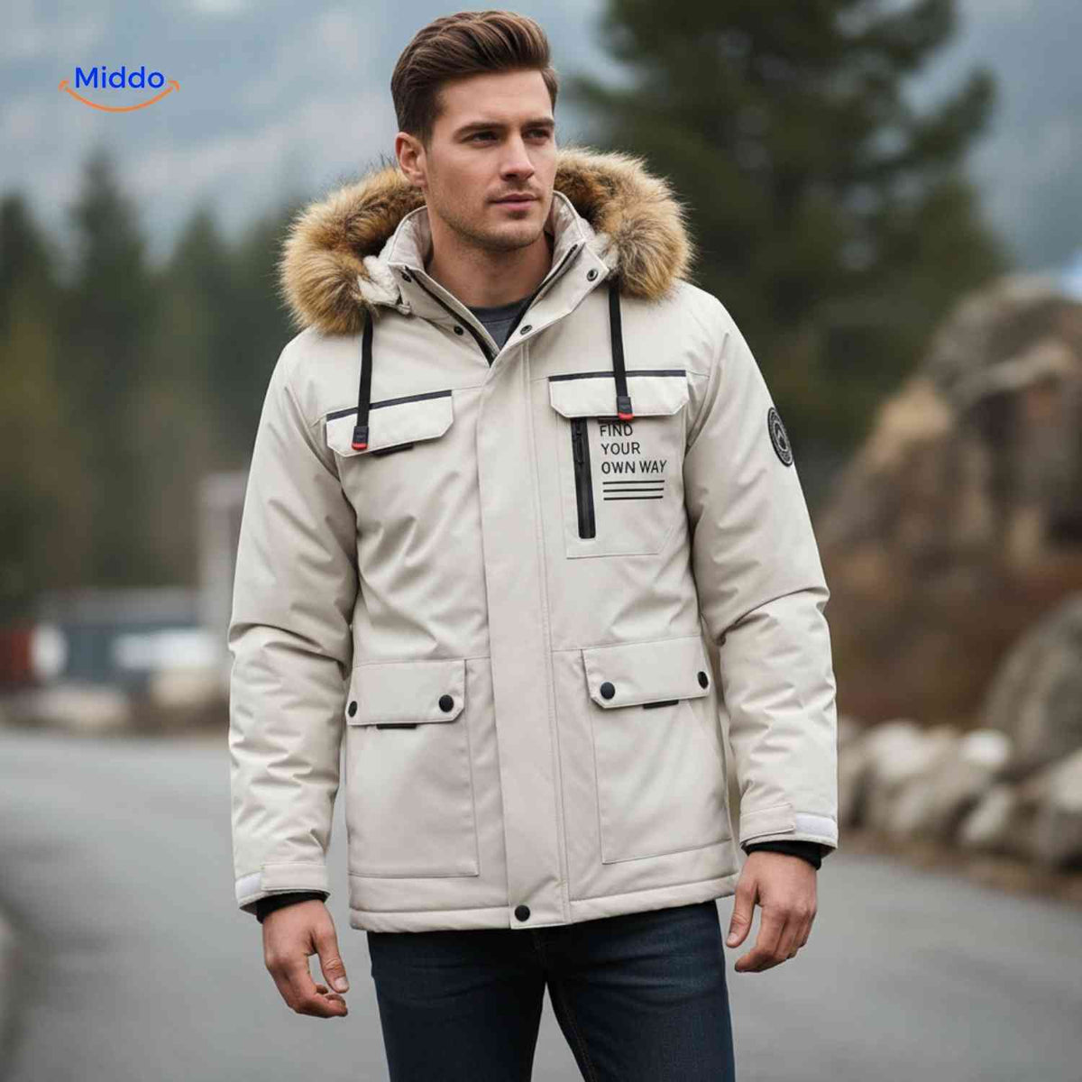 Men's Hooded All-Weather Jacket – Water-Resistant Cotton-Blend Parka for Fall & Spring | Thomler
