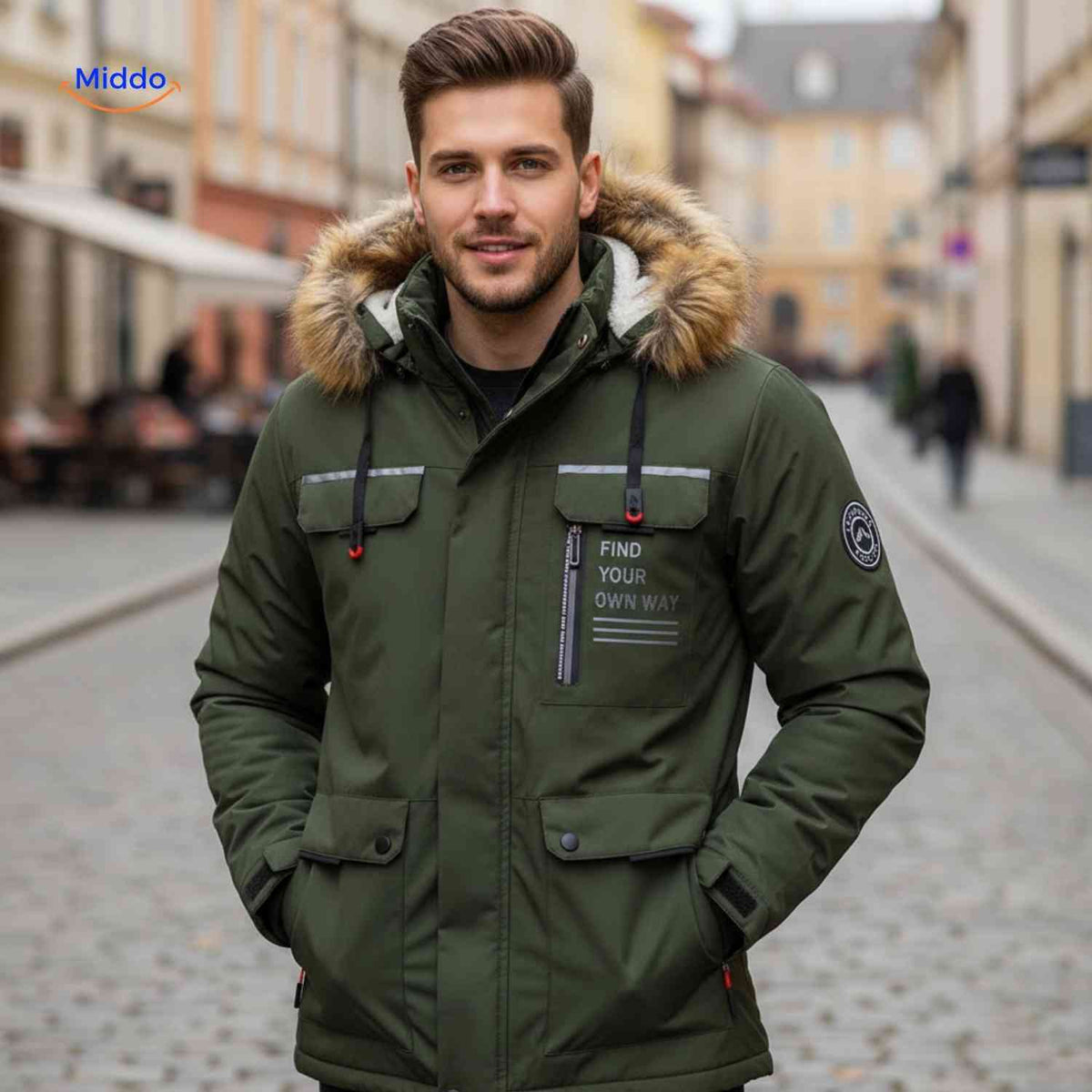 Men's Hooded All-Weather Jacket – Water-Resistant Cotton-Blend Parka for Fall & Spring | Thomler