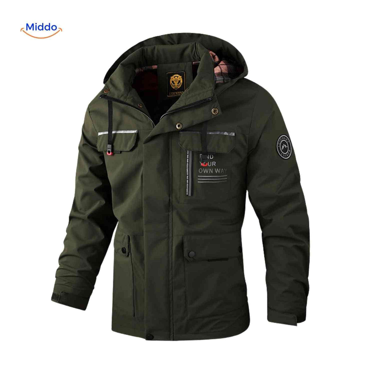 Men's Hooded All-Weather Jacket – Water-Resistant Cotton-Blend Parka for Fall & Spring | Thomler