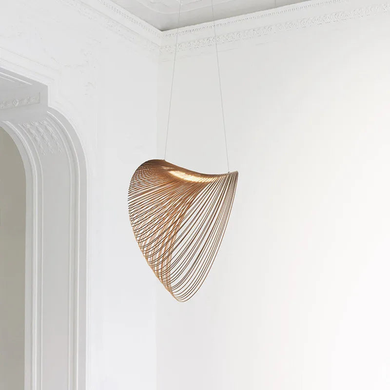 Pendant Light Wood LED 8W Natural Adjustable 200.0 cm Dining Room Restaurant Hanging Ceiling Lamp | Thomler