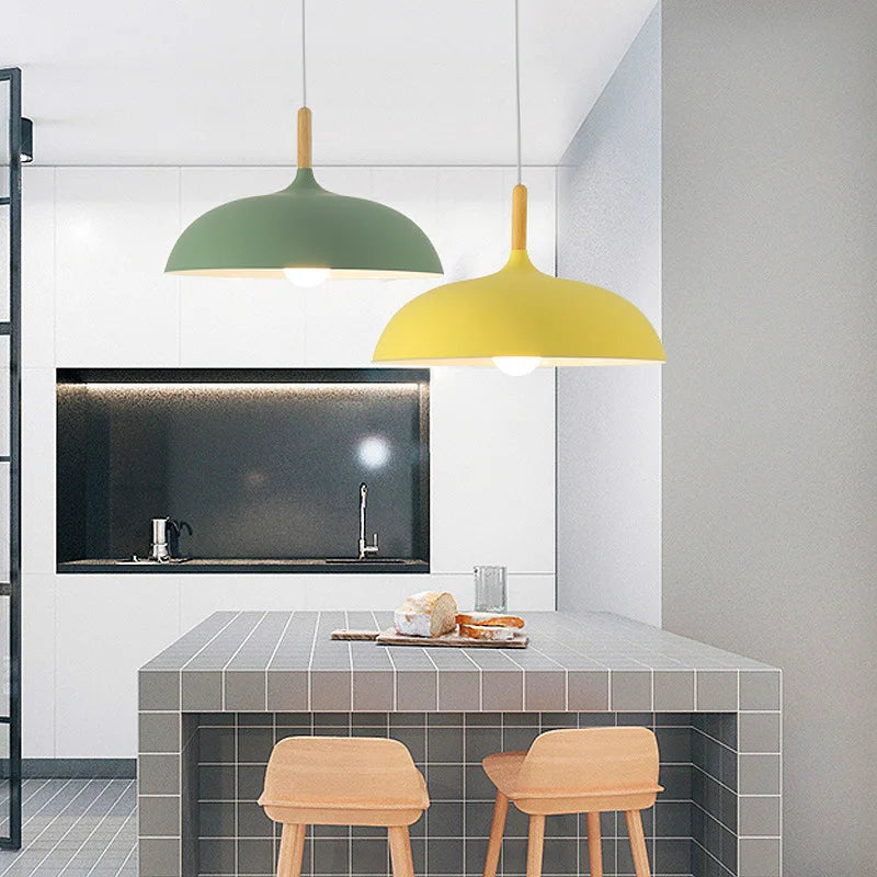 Oak Wood LED Ceiling Light Scandinavian Minimalist Flush Mount for Living Room Bedroom Dining Room Modern Nordic Style Fixture Adjustable | Thomler