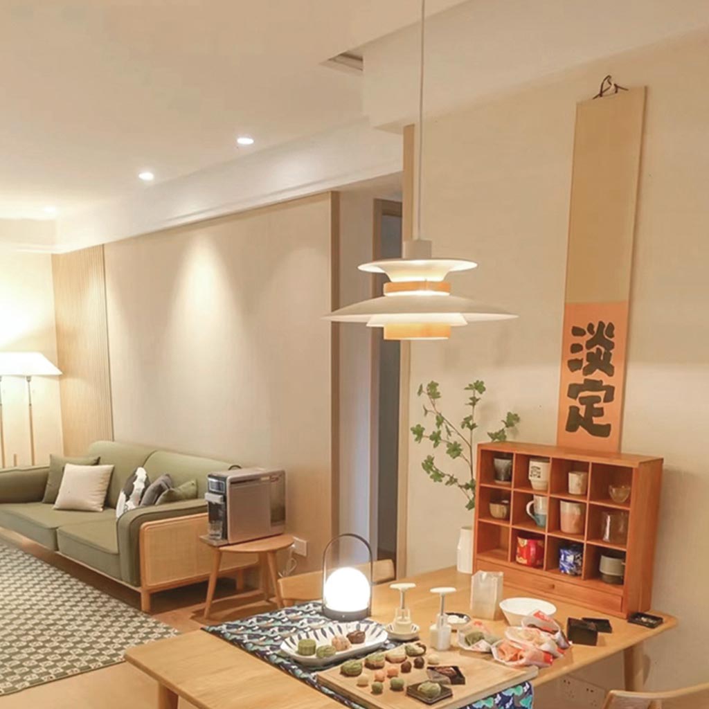 Pendant Light Iron Aluminium 19.7 in Adjustable Dining Room Bedroom Study Lighting Fixture Warm White Neutral | Thomler