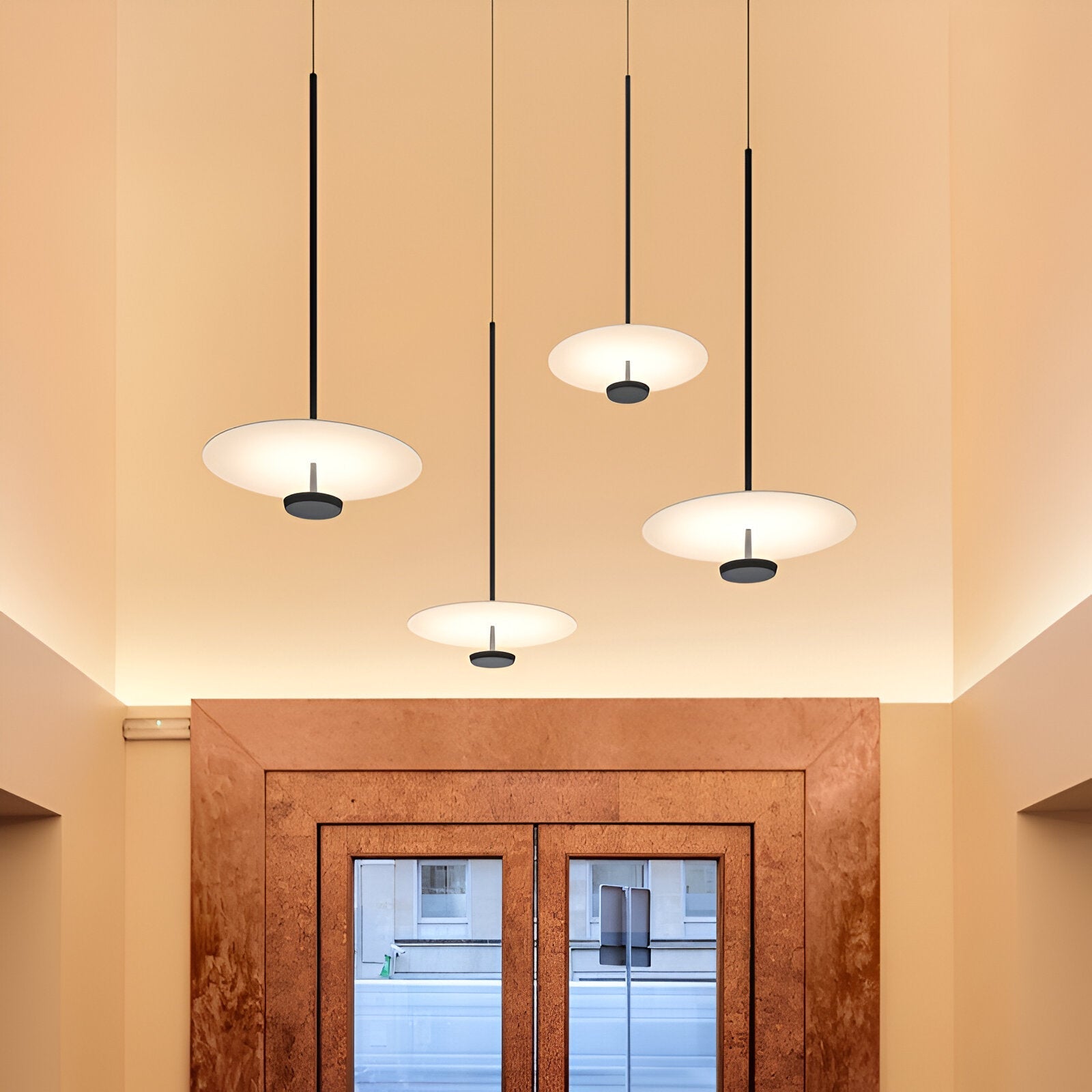 Pendant Light Iron Acrylic LED 59.1 in Adjustable Hanging Dining Room Kitchen Island Modern Ceiling Lamp | Thomler