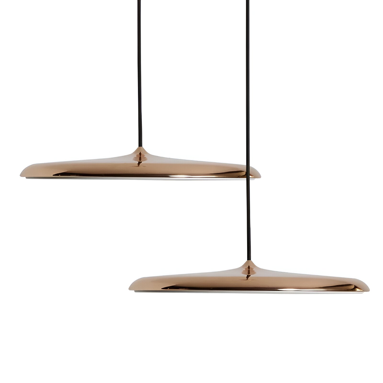 Pendant Light Zinc Alloy 25.0 cm (9.8") LED 4000K Rose Gold Living Room Bedroom Saucer Ceiling Hanging Lamp Adjustable | Thomler