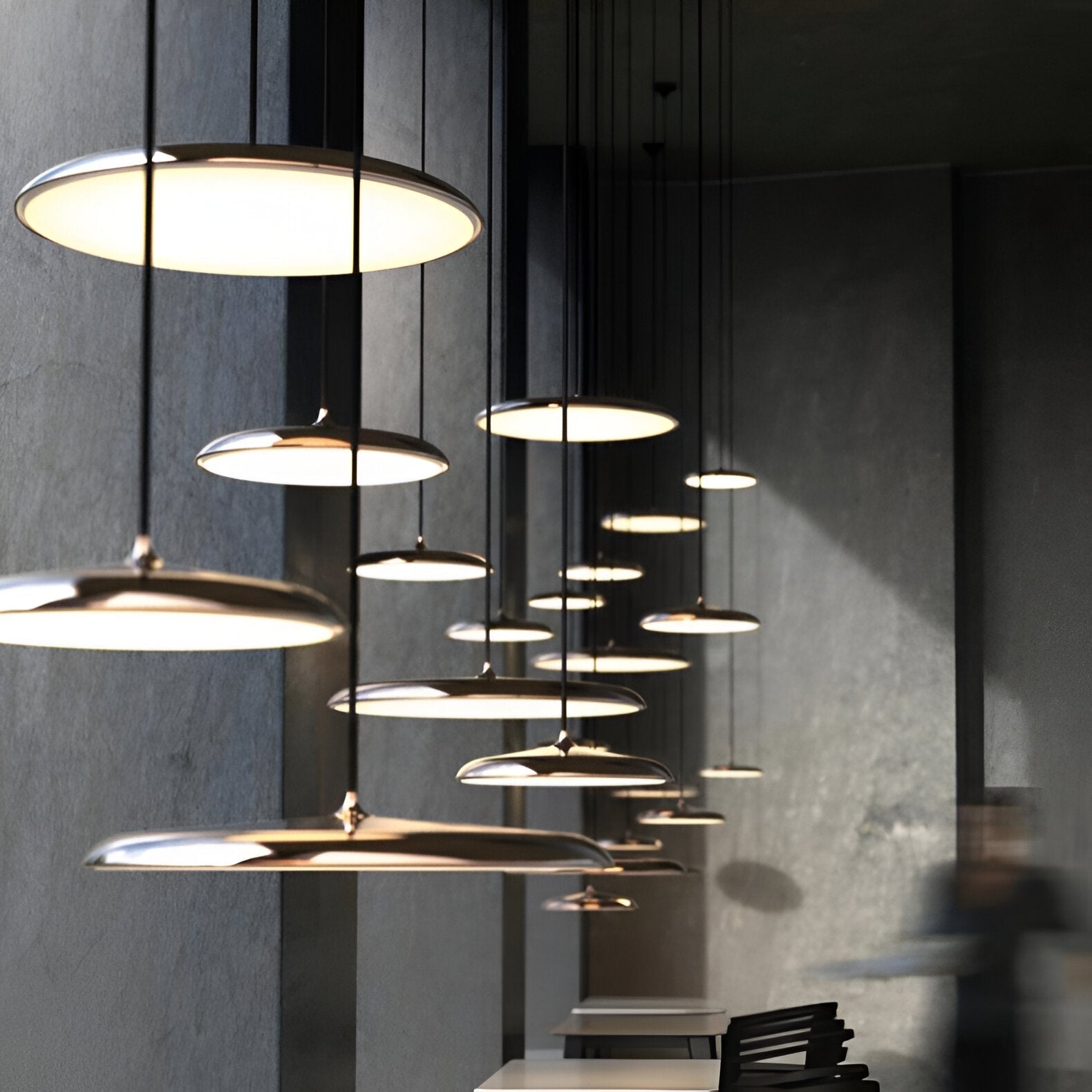 Pendant Light Zinc Alloy 25.0 cm (9.8") LED 4000K Rose Gold Living Room Bedroom Saucer Ceiling Hanging Lamp Adjustable | Thomler