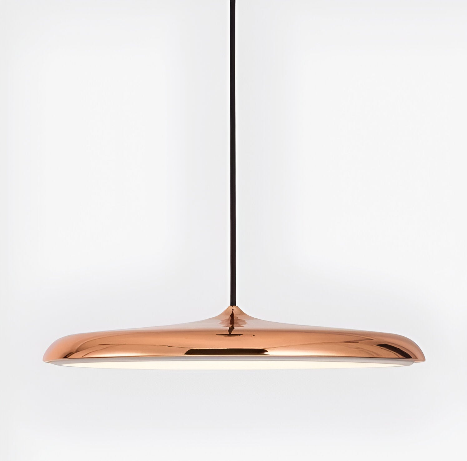 Pendant Light Zinc Alloy 25.0 cm (9.8") LED 4000K Rose Gold Living Room Bedroom Saucer Ceiling Hanging Lamp Adjustable | Thomler