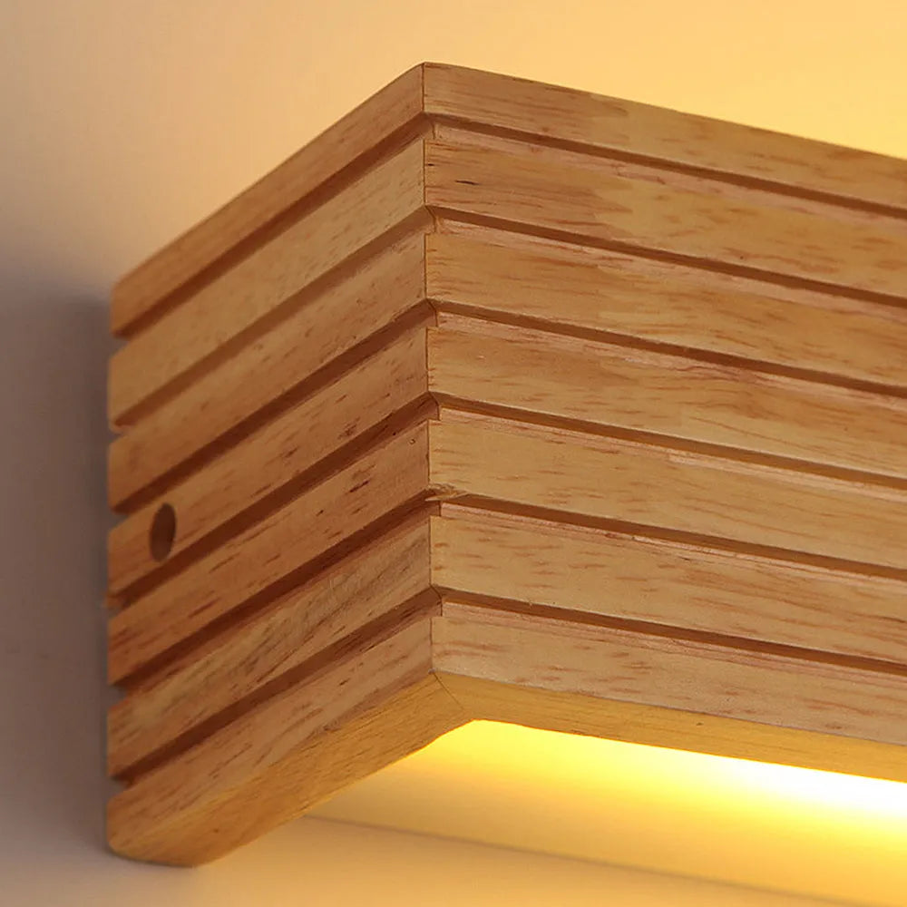 Wall Lamp Wood Acrylic E27 55.0 cm Bedroom Hallway Scandinavian Bedside Reading Light Nordic Indoor Fixture | Thomler