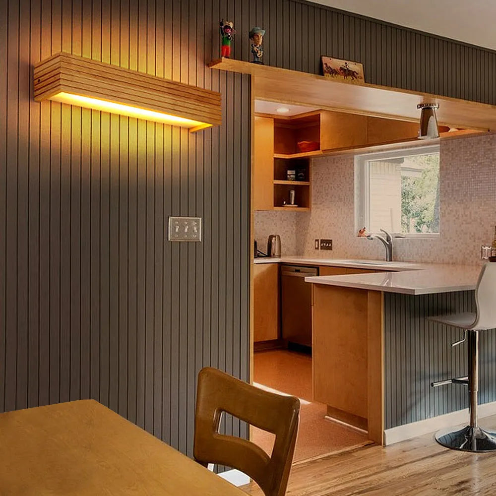 Wall Light Wood LED 13.8 in Indoor Bedroom Reading Minimalist Nordic Style Warm Lighting | Thomler