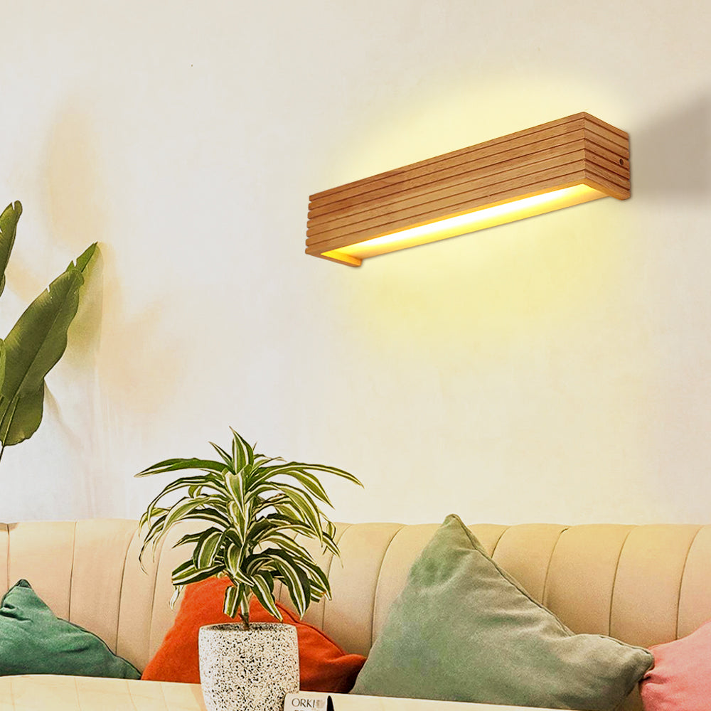 Wall Light Wood LED 13.8 in Indoor Bedroom Reading Minimalist Nordic Style Warm Lighting | Thomler