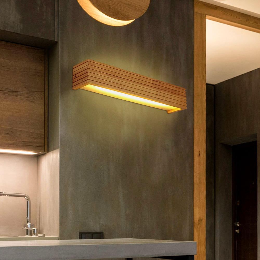 Wall Light Wood LED 13.8 in Indoor Bedroom Reading Minimalist Nordic Style Warm Lighting | Thomler