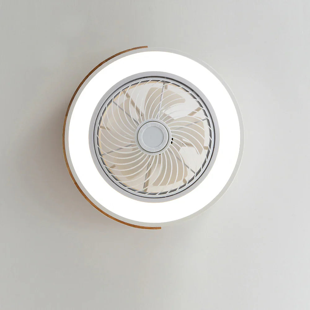 Ceiling Fan Solid Wood 20 in LED Light Indoor Living Room Bedroom Remote Control | Thomler