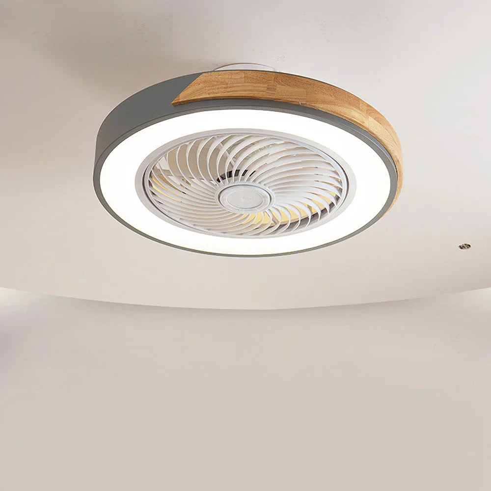 Ceiling Fan Solid Wood 20 in LED Light Indoor Living Room Bedroom Remote Control | Thomler