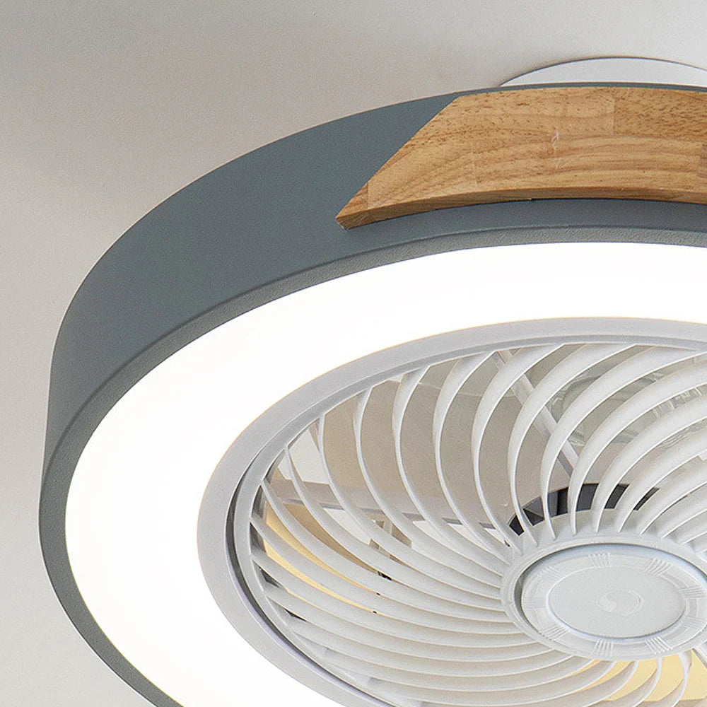 Ceiling Fan Solid Wood 20 in LED Light Indoor Living Room Bedroom Remote Control | Thomler