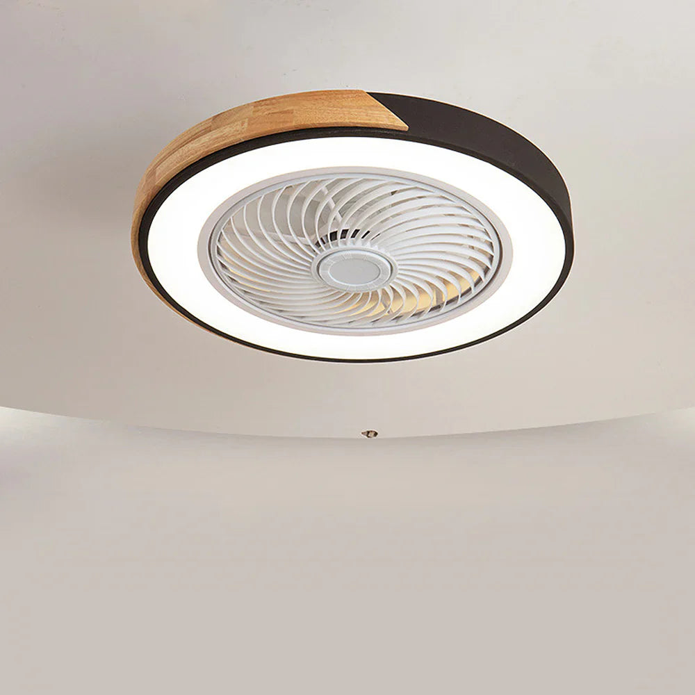Ceiling Fan Solid Wood 20 in LED Light Indoor Living Room Bedroom Remote Control | Thomler