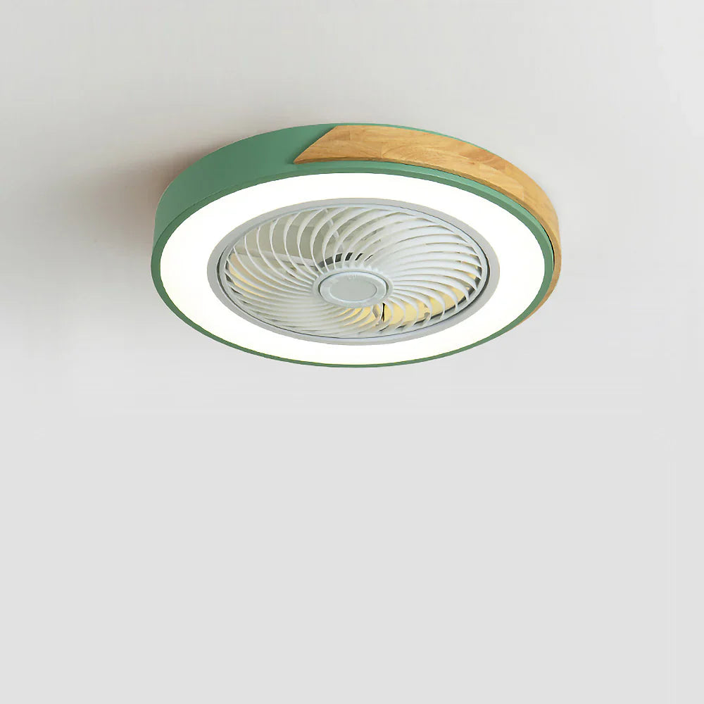 Ceiling Fan Solid Wood 20 in LED Light Indoor Living Room Bedroom Remote Control | Thomler