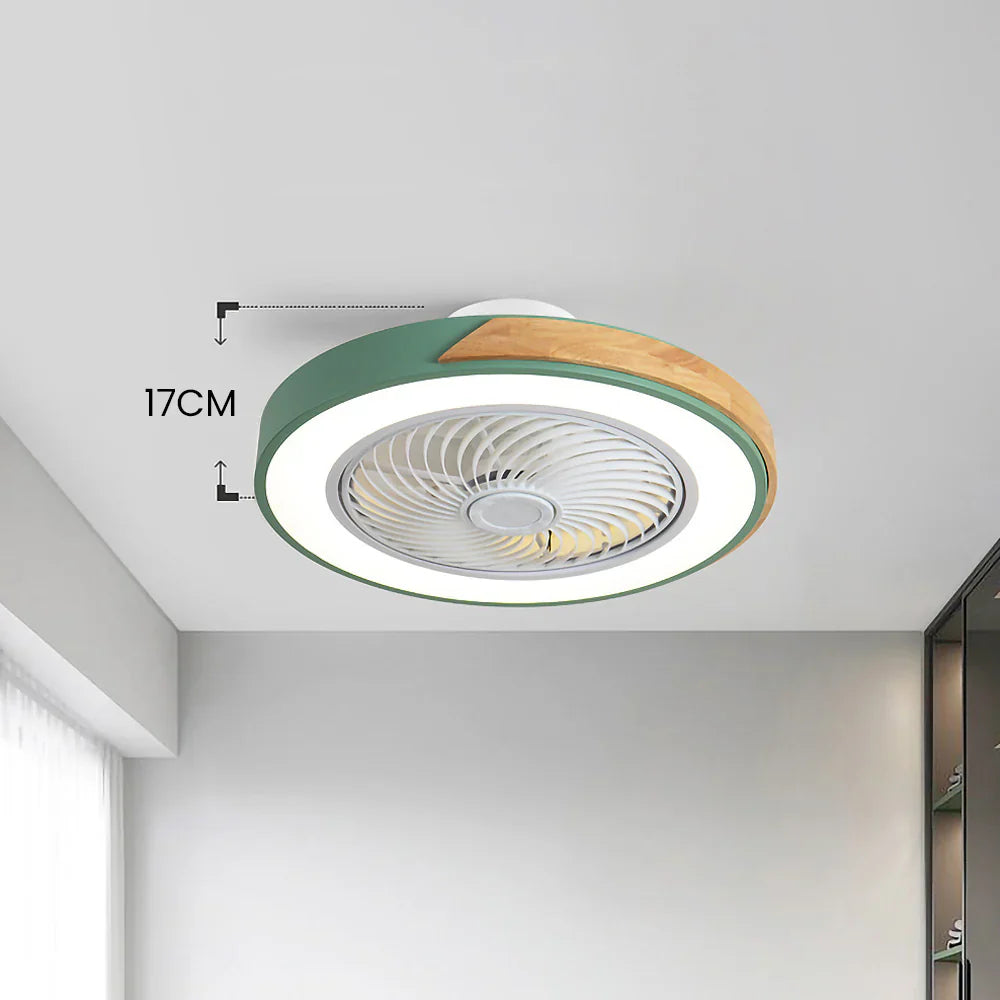Ceiling Fan Solid Wood 20 in LED Light Indoor Living Room Bedroom Remote Control | Thomler