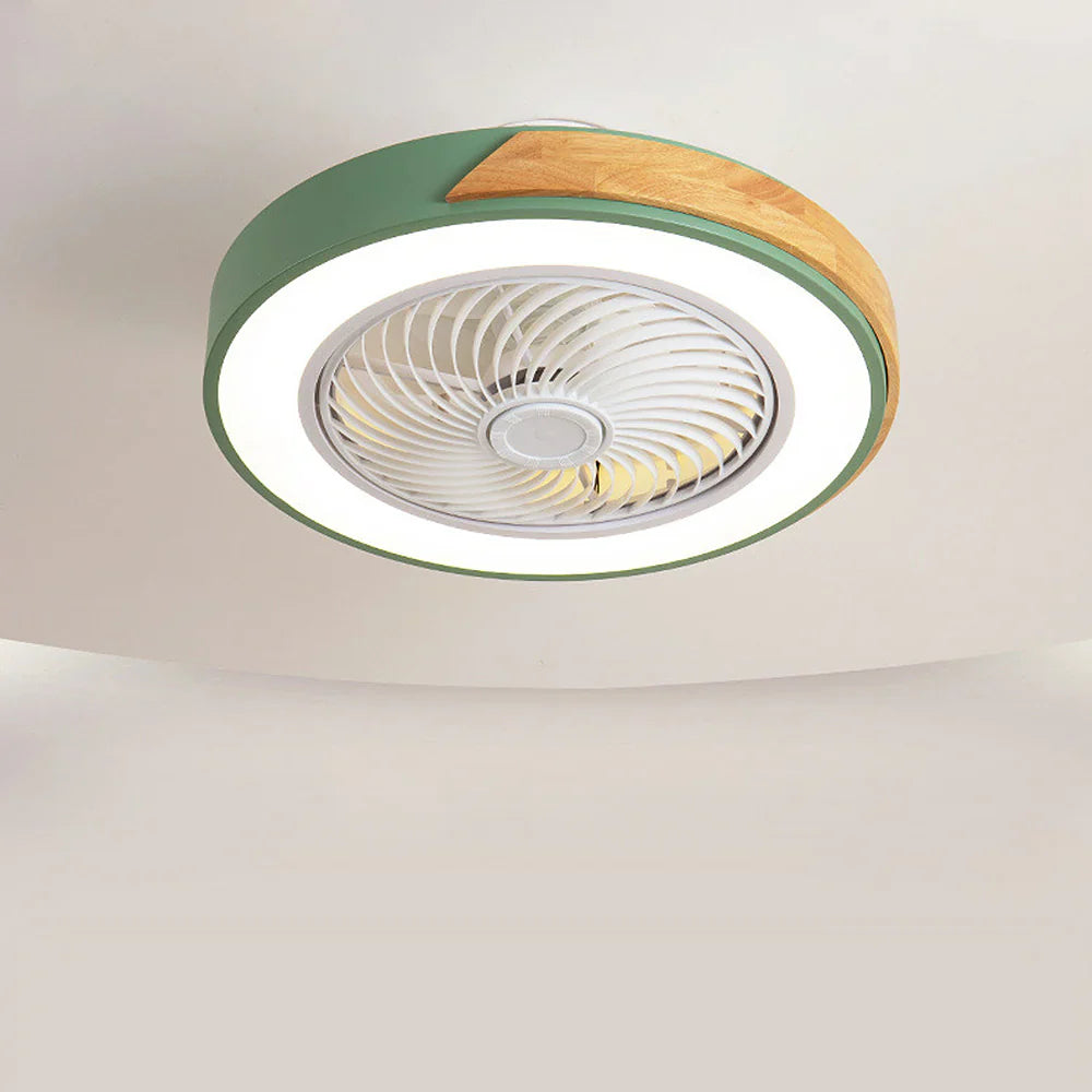 Ceiling Fan Solid Wood 20 in LED Light Indoor Living Room Bedroom Remote Control | Thomler