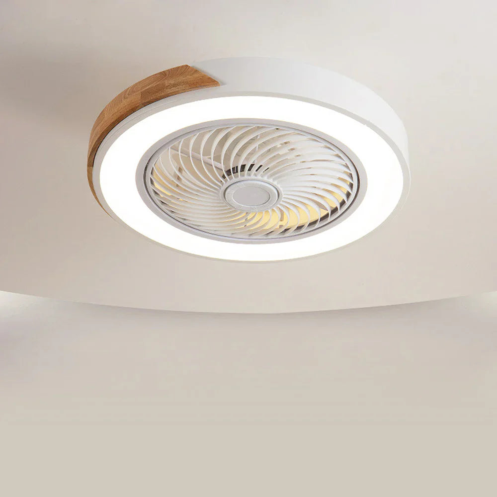 Ceiling Fan Solid Wood 20 in LED Light Indoor Living Room Bedroom Remote Control | Thomler