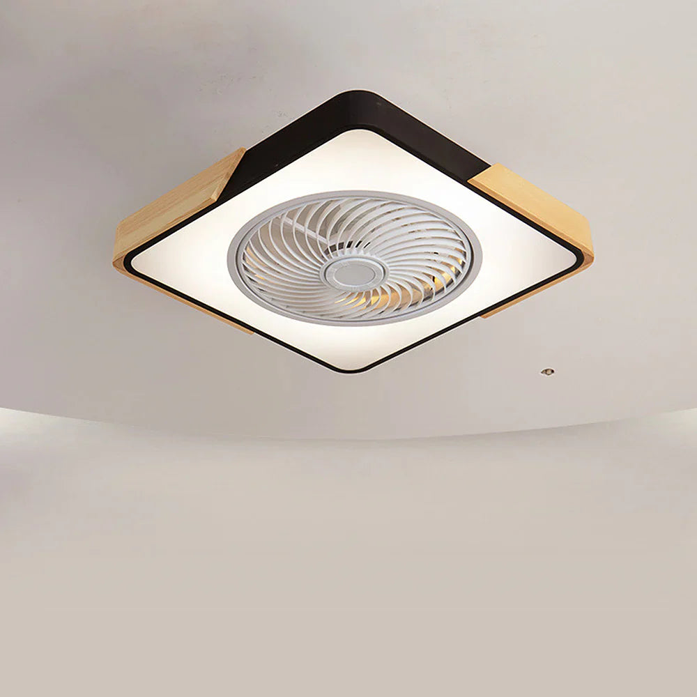 Ceiling Fan Solid Wood 20 in LED Light Indoor Living Room Bedroom Remote Control | Thomler