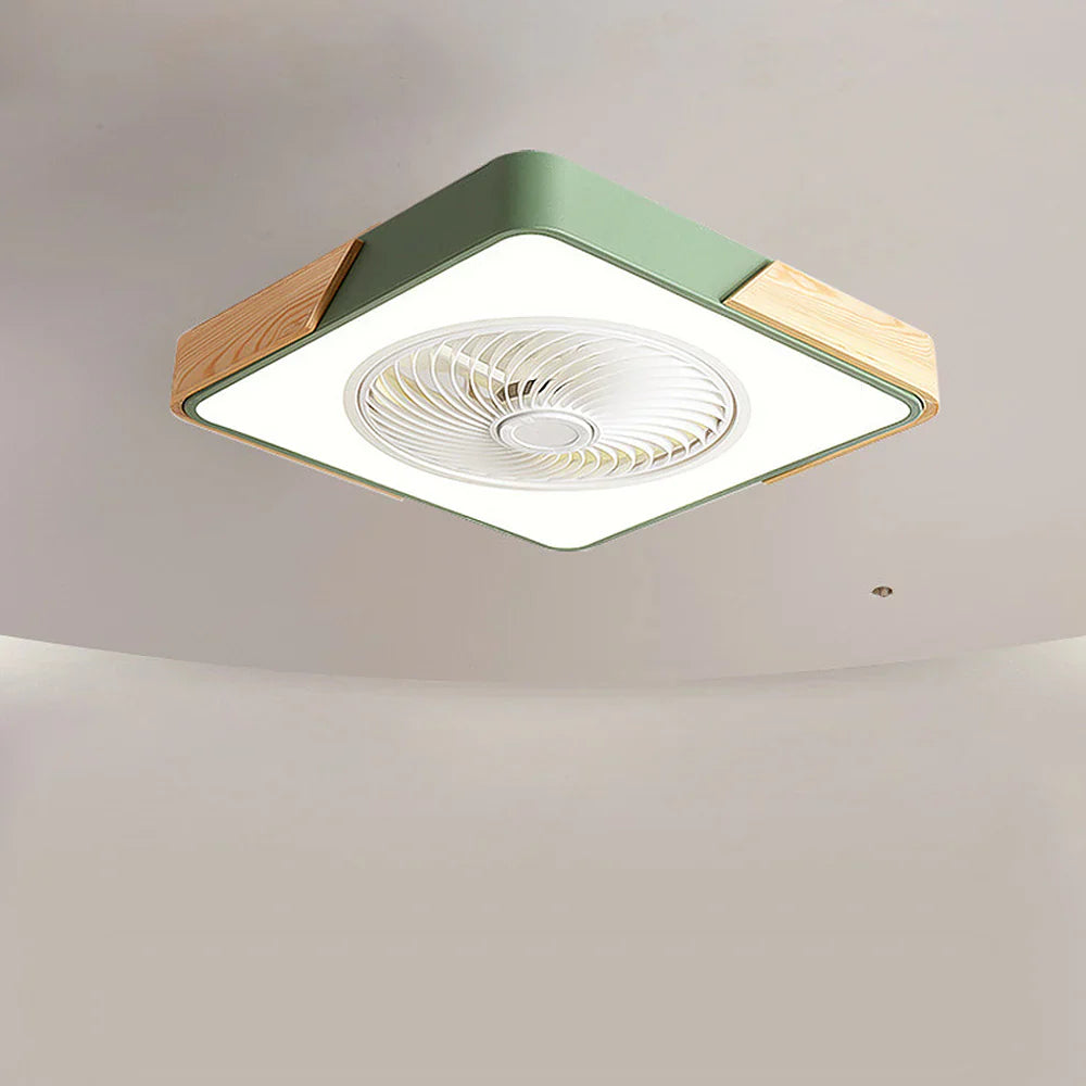 Ceiling Fan Solid Wood 20 in LED Light Indoor Living Room Bedroom Remote Control | Thomler