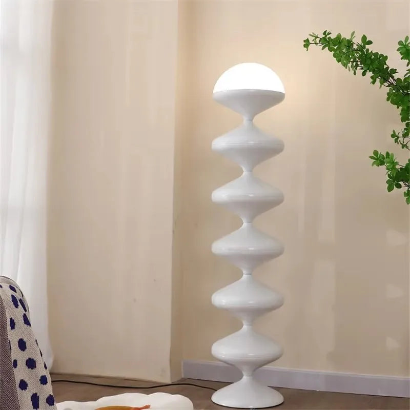 Organic Sculptural Standing Lamp with Gourd Silhouette 47 in Glass Floor Fixture for Living Room Bedroom | Thomler