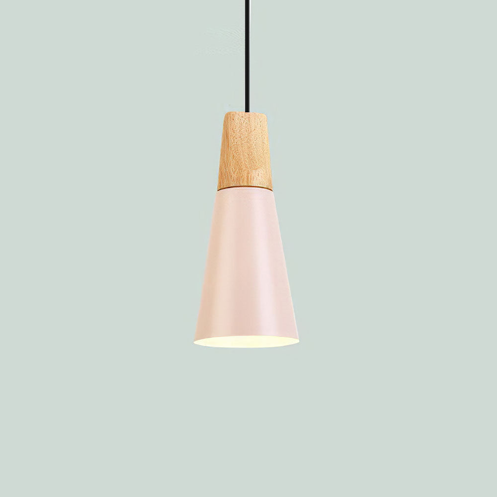 Pendant Light Wood Aluminium E27 Grey Dining Room Kitchen Island Hanging Ceiling Lamp Scandinavian Modern | Thomler