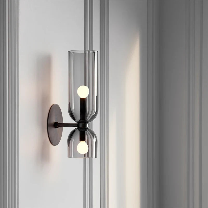 Dual-Direction Glass Wall Sconce with Bidirectional Glow for Hallway, Bedroom & Living Room | Thomler