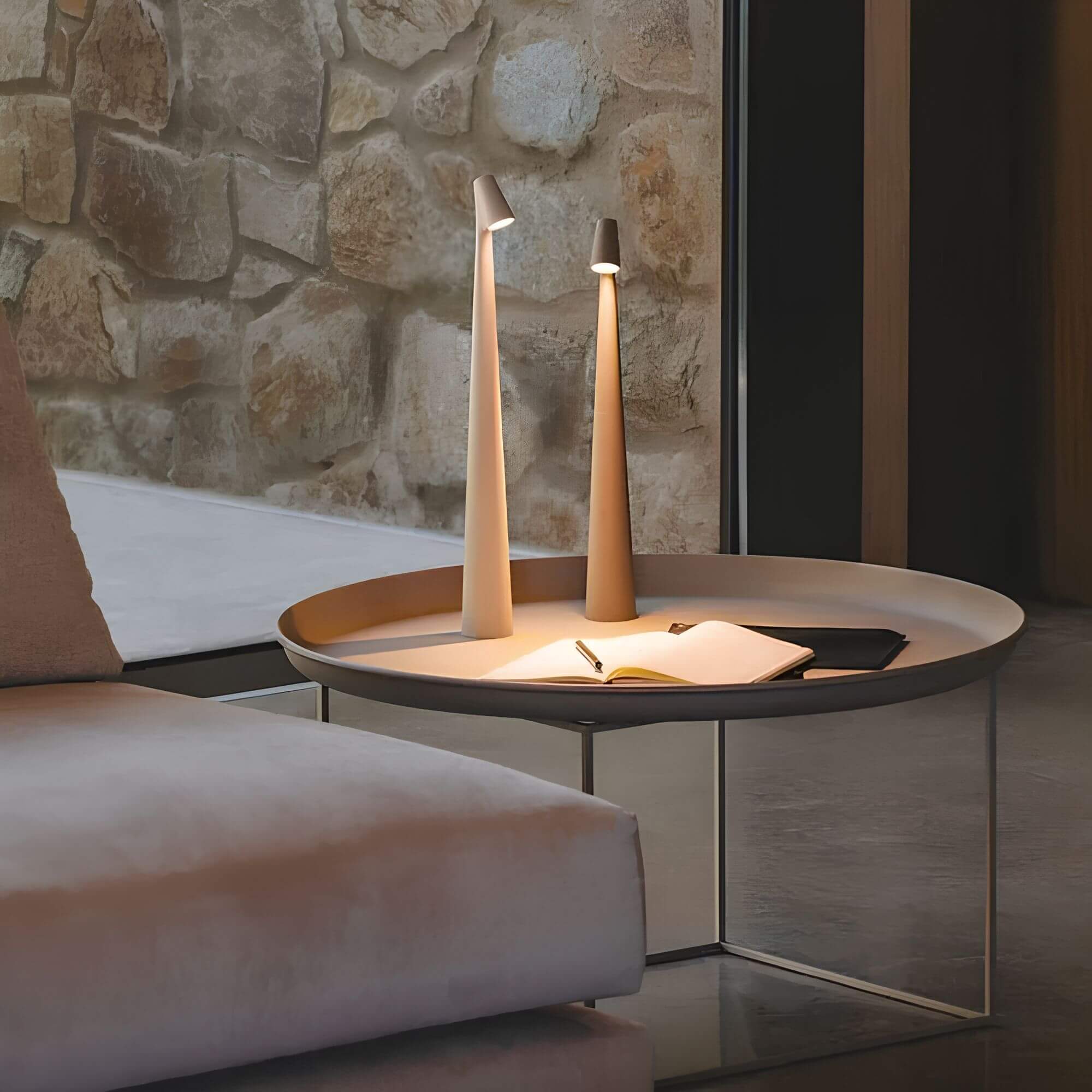 Rechargeable LED Table Lamp with Adjustable Brightness and Cordless Design for Living Room Bedroom Office Desk Reading Light Modern Minimali | Thomler