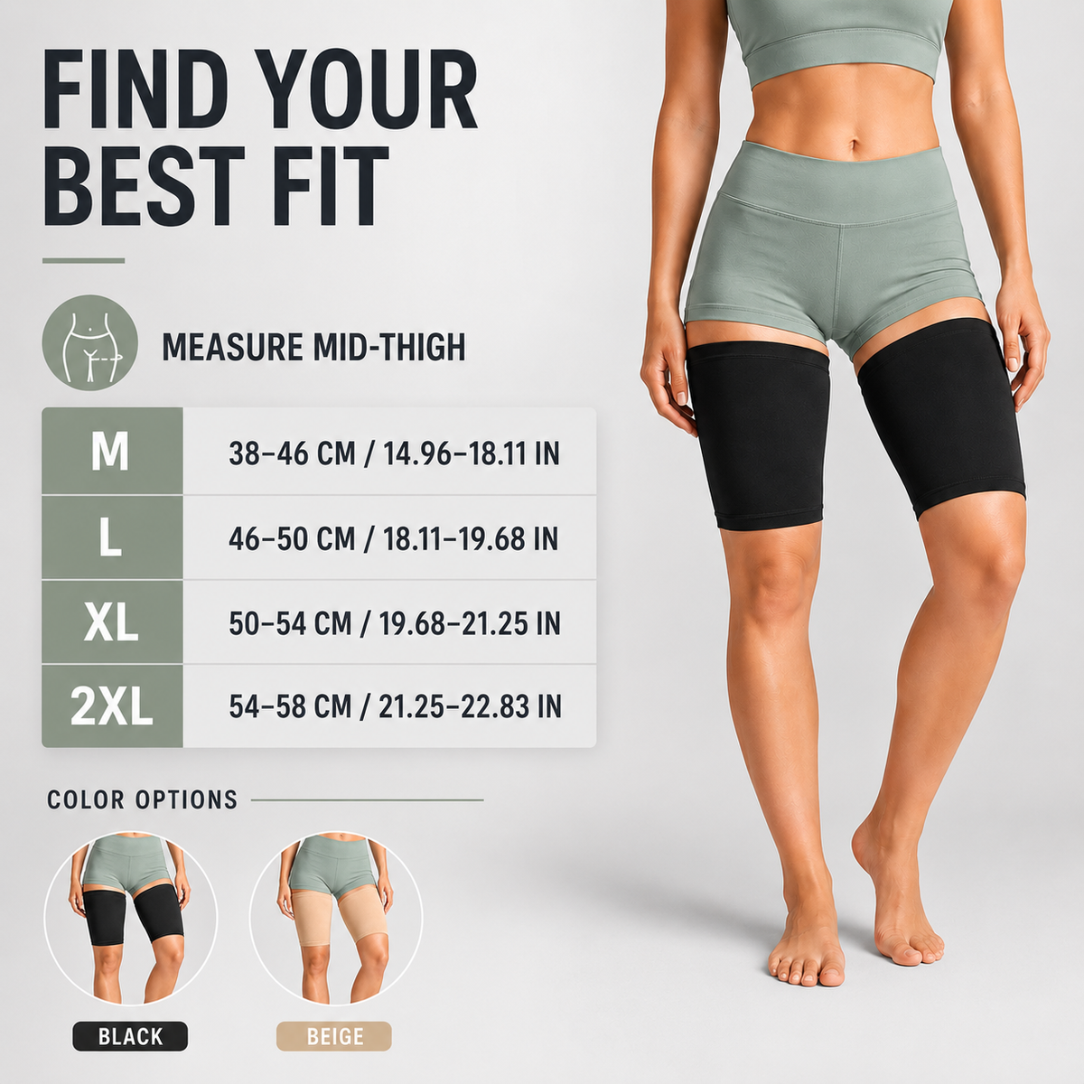 Leg Compression Sleeve for Thigh Support & Muscle Stability – Breathable Fabric for Active Lifestyles | Thomler
