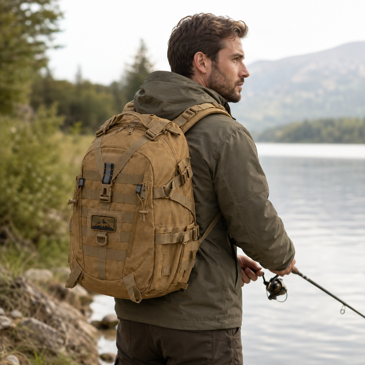 40L Tactical Backpack with Laptop Sleeve & MOLLE Webbing – Waterproof Hiking Daypack for Camping, Travel & Outdoor Adventures | Thomler