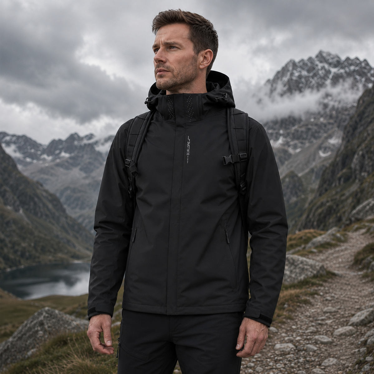 Lightweight Zip-Front Rain Jacket with Hood – Breathable Weather Shell for Men | Thomler
