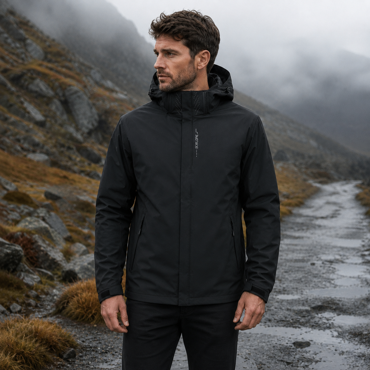 Lightweight Zip-Front Rain Jacket with Hood – Breathable Weather Shell for Men | Thomler