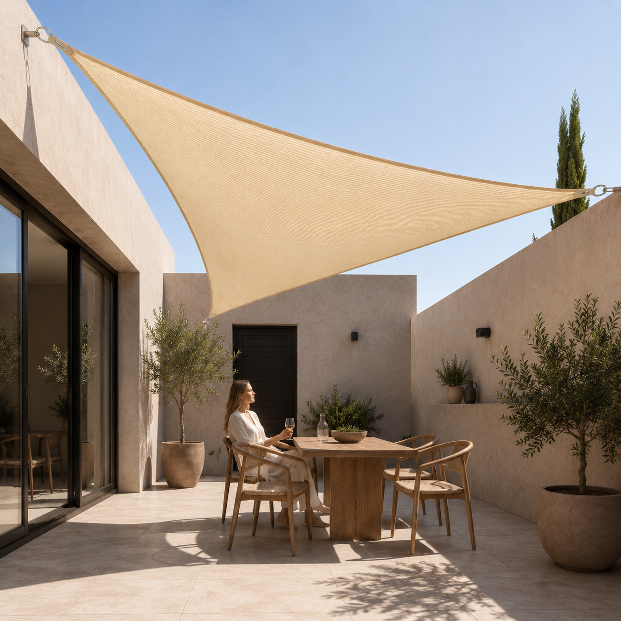 Triangular Sun Shade Sail for Patio – UV Block Canopy Cover for Deck, Pool & Backyard – Waterproof Outdoor Awning Shelter | Thomler