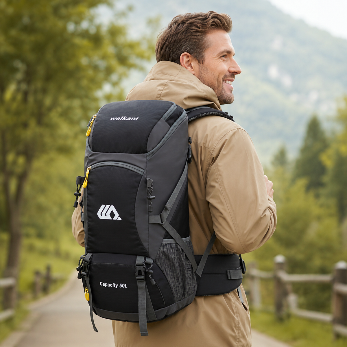 50L Hiking Backpack with Separate Shoe Compartment – Ventilated Back Panel, Padded Straps & Hip Belt – Multi-Day Trail Pack for Camping & | Thomler