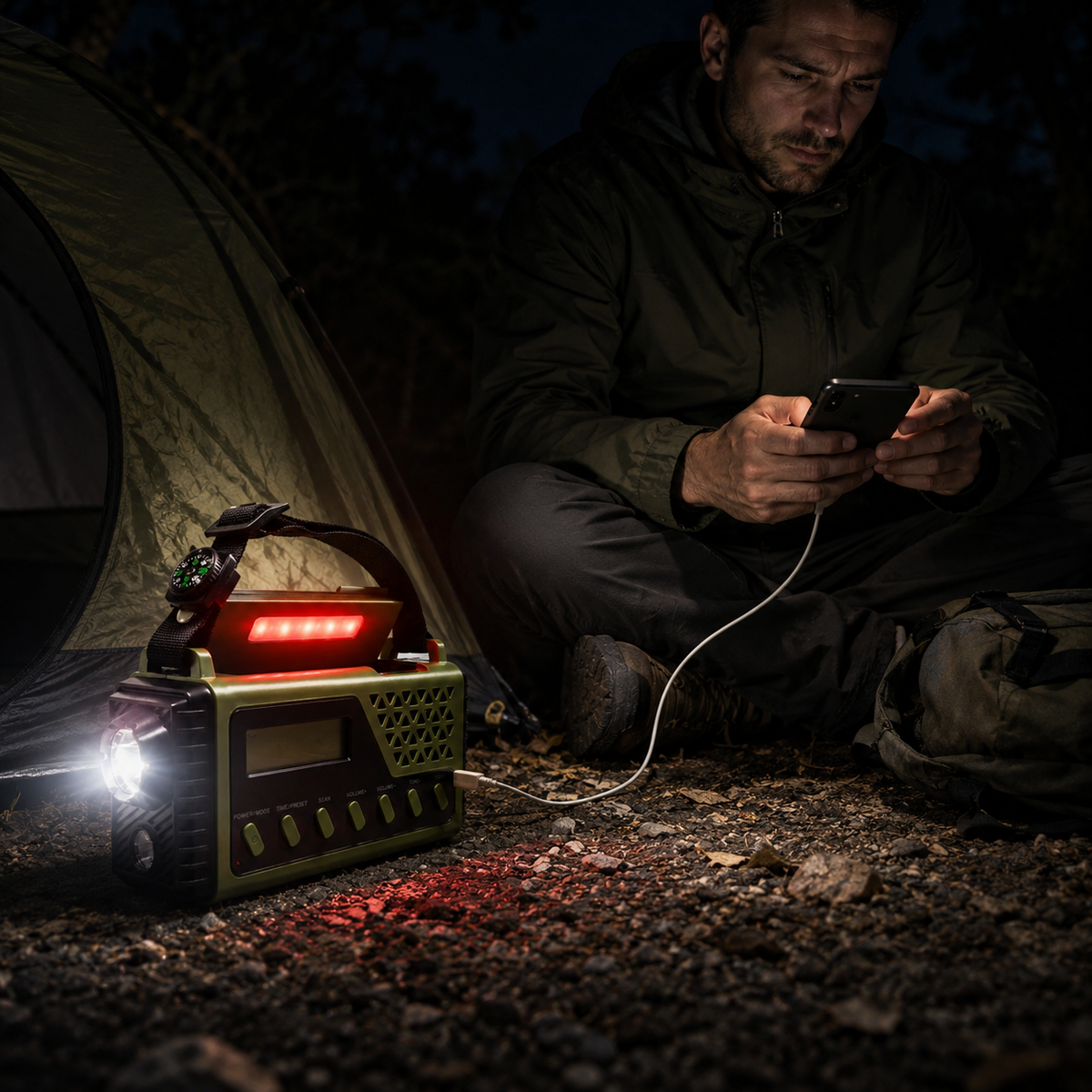 Emergency Weather Radio with Hand Crank Solar Charging Bluetooth Speaker Flashlight 10000mAh Power Bank for Camping Hiking Survival Kits | Thomler