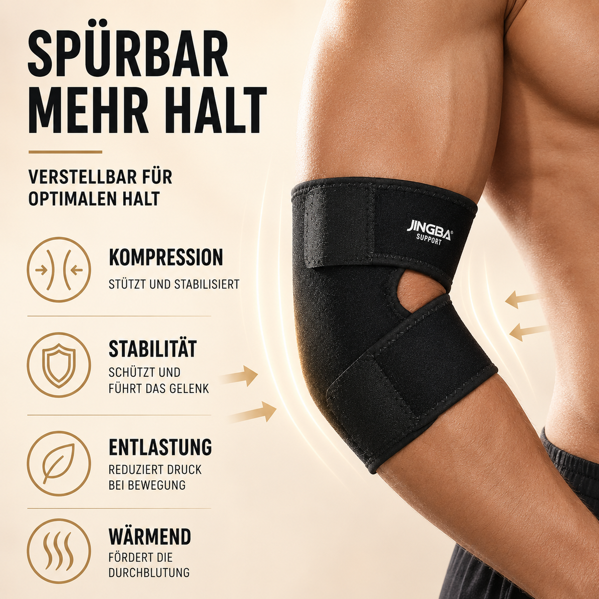 Adjustable Elbow Compression Sleeve with Targeted Support for Workouts Recovery Daily Activity | Thomler
