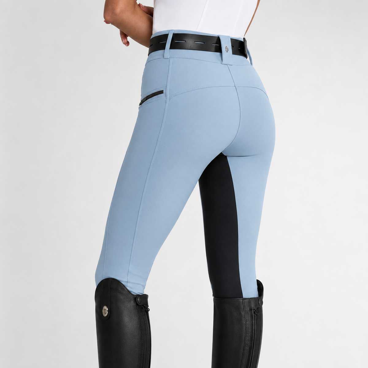 Women's Stretch Equestrian Riding Pants with Contrast Panels & Zip Pockets for Horse Riding | Thomler