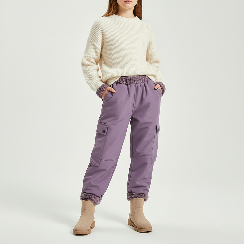 Insulated Snow Pants for Kids with Fleece Lining – Waterproof Shell, Elastic Waist & High-Rise Fit for Boys & Girls – Outdoor Trousers | Thomler