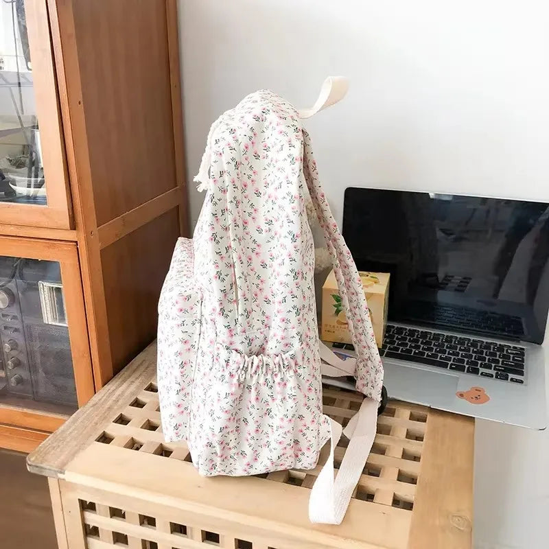 Floral Print School Backpack with Multiple Pockets for Students & Daily Use | Thomler