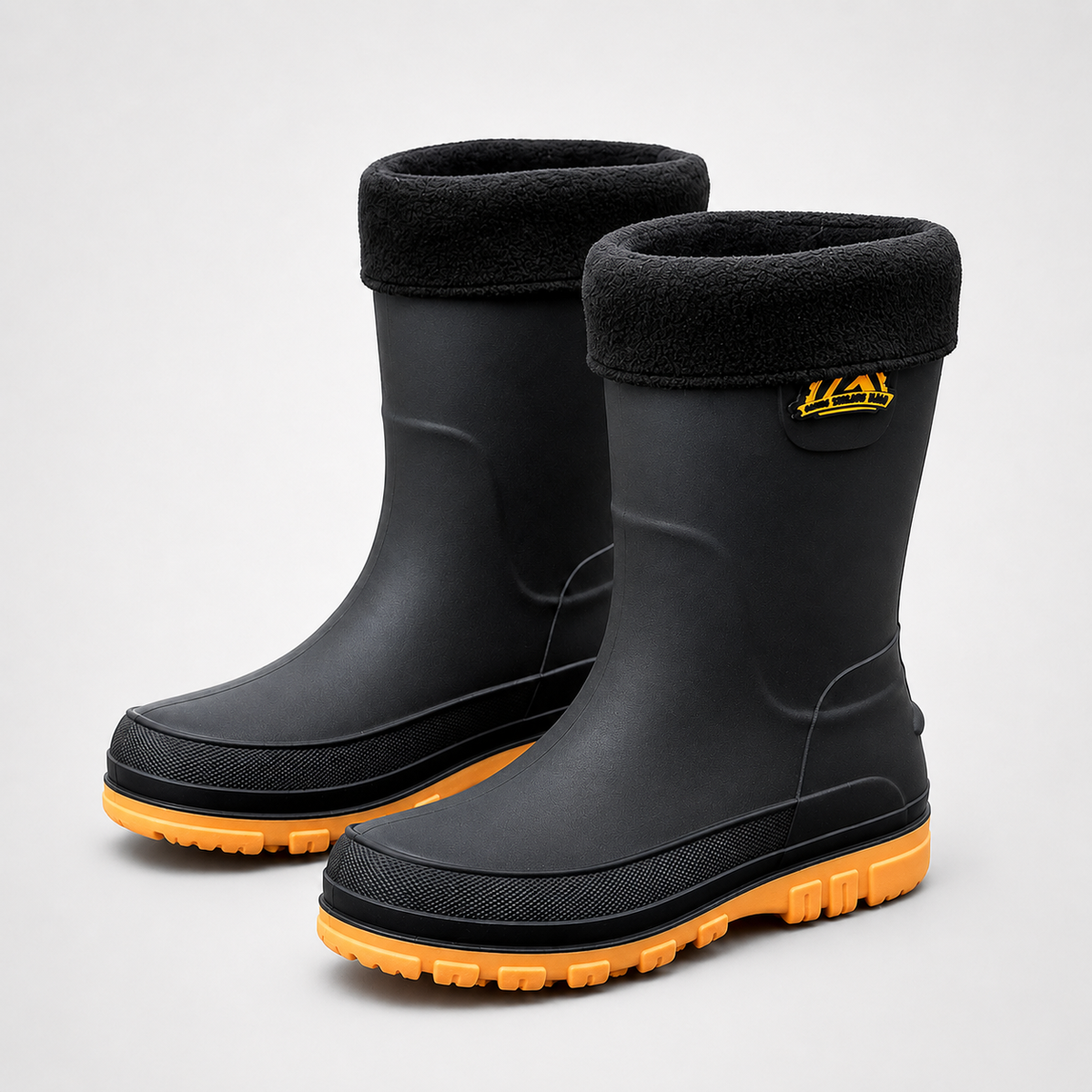 Waterproof Insulated Mid-Calf Winter Rain Boots for Men – Non-Slip Faux Fur Lined Outdoor Work Boot | Thomler