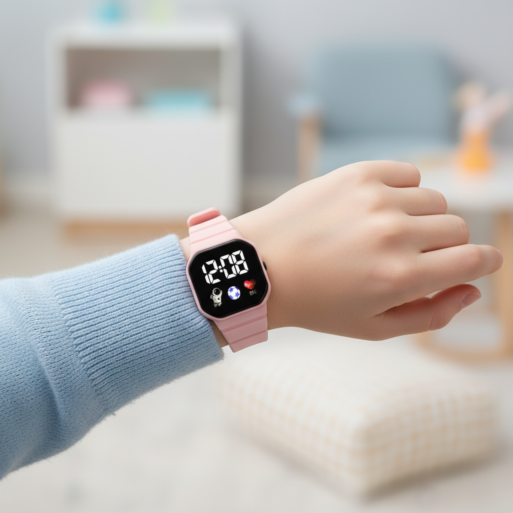 Kids' Digital LED Wristwatch – Water Resistant Astronaut Theme Watch for Boys & Girls – Soft Silicone Band | Thomler