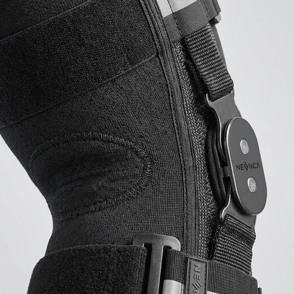 Hinged Knee Brace with Dual Side Stabilizers & Adjustable Straps for Pain Relief, Sports & Recovery Support | Thomler