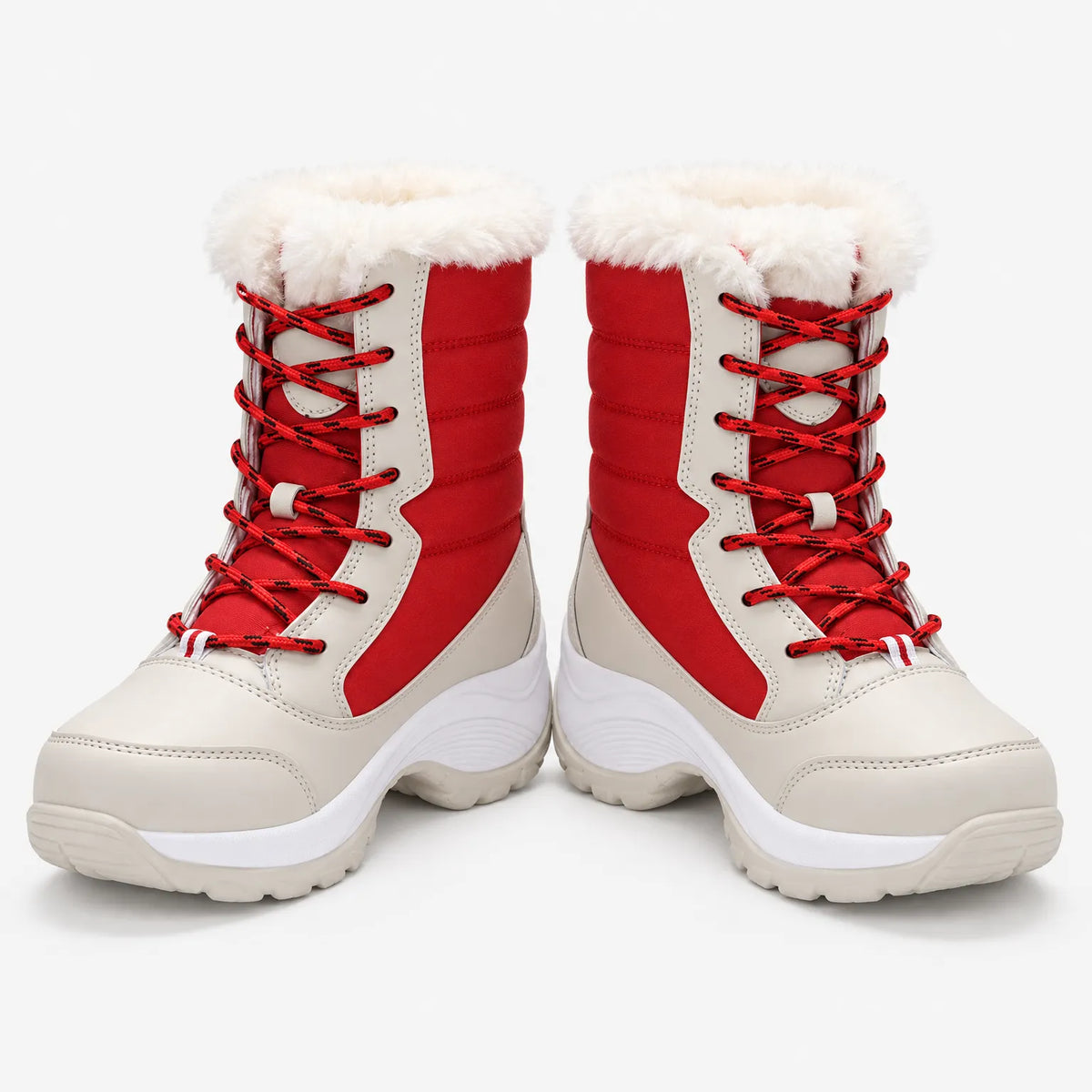 Women's Insulated Lace-Up Winter Boots – Plush-Lined Cold Weather Footwear with Wedge Heel & Grippy Sole for Snow, Ice & Everyday Comfort | Thomler