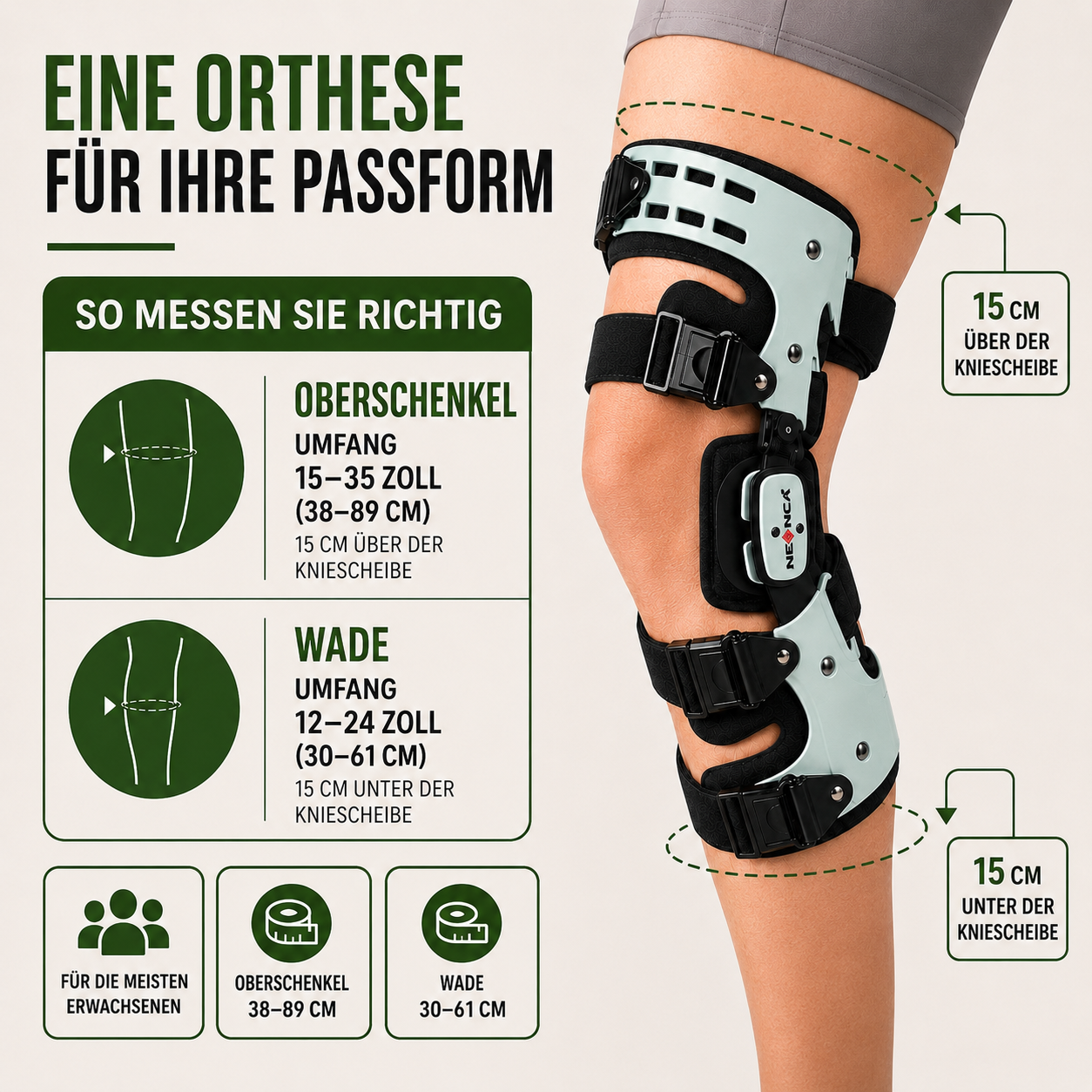 Hinged Knee Brace for Joint Support & Pain Relief – Adjustable Compression Stabilizer for Walking & Daily Activity | Thomler