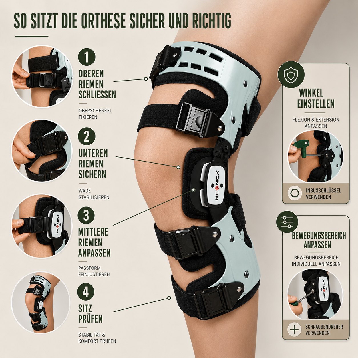 Hinged Knee Brace for Joint Support & Pain Relief – Adjustable Compression Stabilizer for Walking & Daily Activity | Thomler